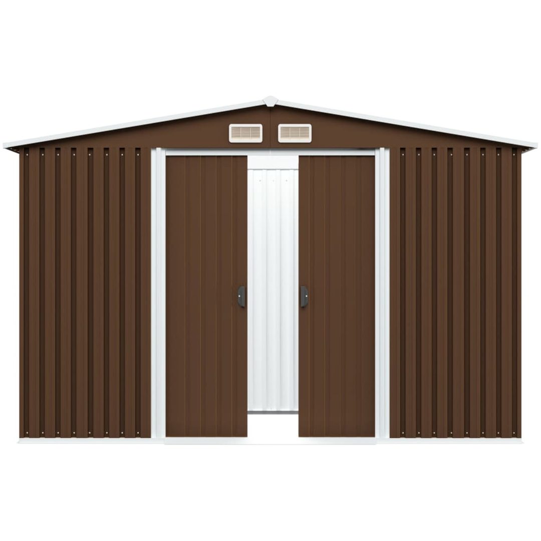 Förvaringsbod brun 257x205x178 cm stål vidaXL – bild 3
