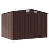 Förvaringsbod brun 257x205x178 cm stål vidaXL – miniatyr 6