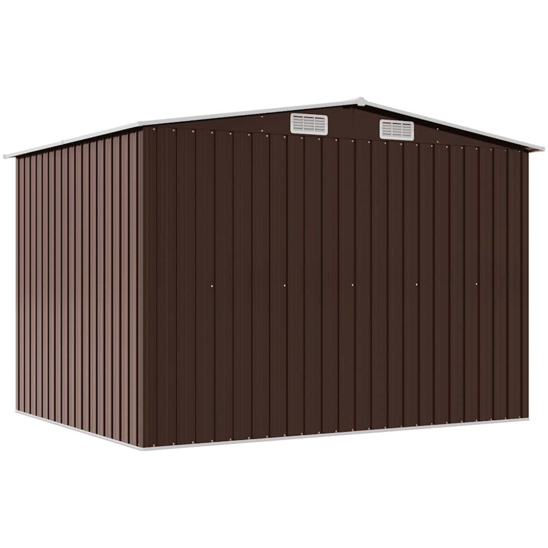 Förvaringsbod brun 257x205x178 cm stål vidaXL – bild 6