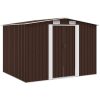 Förvaringsbod brun 257x205x178 cm stål vidaXL – miniatyr 1