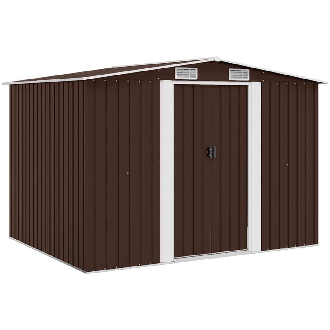 Förvaringsbod brun 257x205x178 cm stål vidaXL