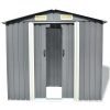 Förvaringsbod i metall grå 204x132x186 cm vidaXL – miniatyr 2