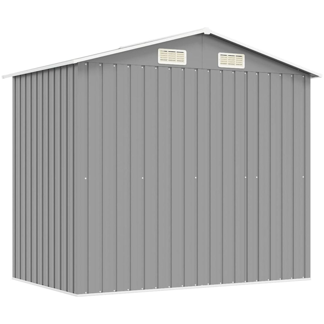 Förvaringsbod i metall grå 204x132x186 cm vidaXL – bild 7