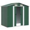 Förvaringsbod i metall grön 204x132x186 cm vidaXL – miniatyr 4