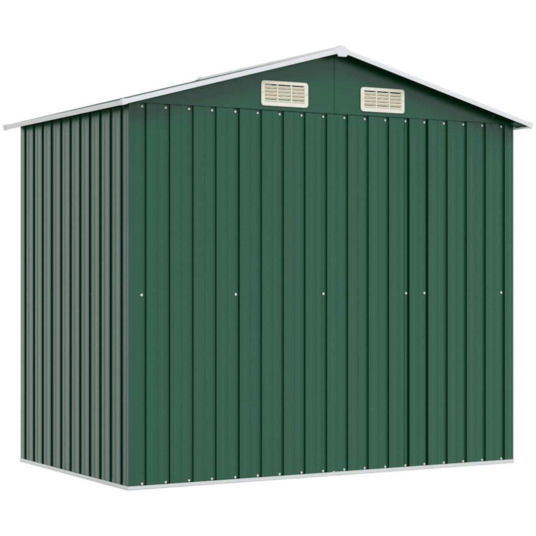 Förvaringsbod i metall grön 204x132x186 cm vidaXL – bild 7