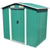 Förvaringsbod i metall grön 204x132x186 cm vidaXL – miniatyr 1