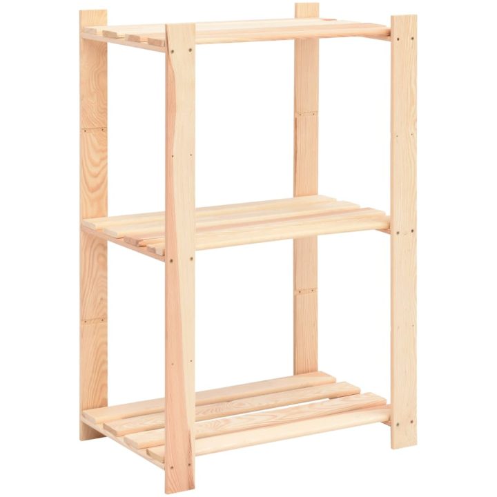 Förvaringshylla 3 hyllor 10 st 60x38x90 cm massiv furu 150 kg vidaXL – bild 3