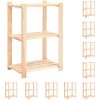 Förvaringshylla 3 hyllor 10 st 60x38x90 cm massiv furu 150 kg vidaXL – miniatyr 1