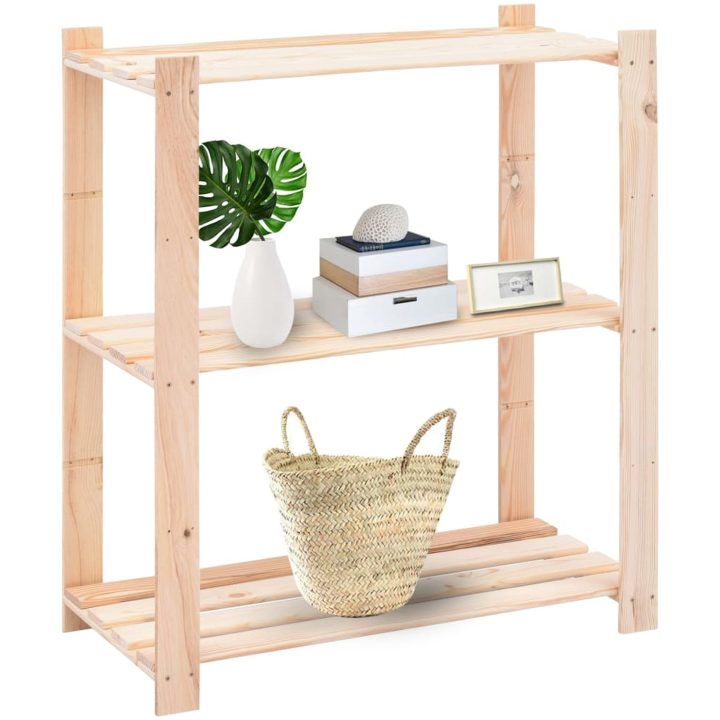 Förvaringshylla 3 hyllor 10 st 80x38x90 cm massiv furu 150 kg vidaXL – bild 2
