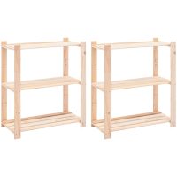 Förvaringshylla 3 hyllor 2 st 80x38x90 cm massiv furu 150 kg vidaXL