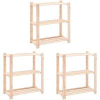 Förvaringshylla 3 hyllor 3 st 80x38x90 cm massiv furu 150 kg vidaXL