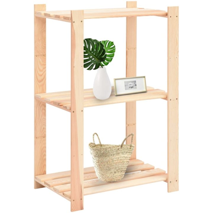 Förvaringshylla 3 hyllor 5 st 60x38x90 cm massiv furu 150 kg vidaXL – bild 2