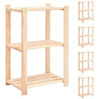 Förvaringshylla 3 hyllor 5 st 60x38x90 cm massiv furu 150 kg vidaXL