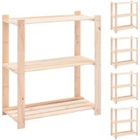 Förvaringshylla 3 hyllor 5 st 80x38x90 cm massiv furu 150 kg vidaXL