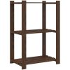 Förvaringshylla 3 hyllplan brun 60x38x90 massiv furu vidaXL 60 x 38 x 90 cm – miniatyr 2