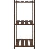 Förvaringshylla 3 hyllplan brun 60x38x90 massiv furu vidaXL 60 x 38 x 90 cm – miniatyr 4