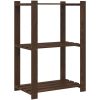 Förvaringshylla 3 hyllplan brun 60x38x90 massiv furu vidaXL 60 x 38 x 90 cm – miniatyr 5