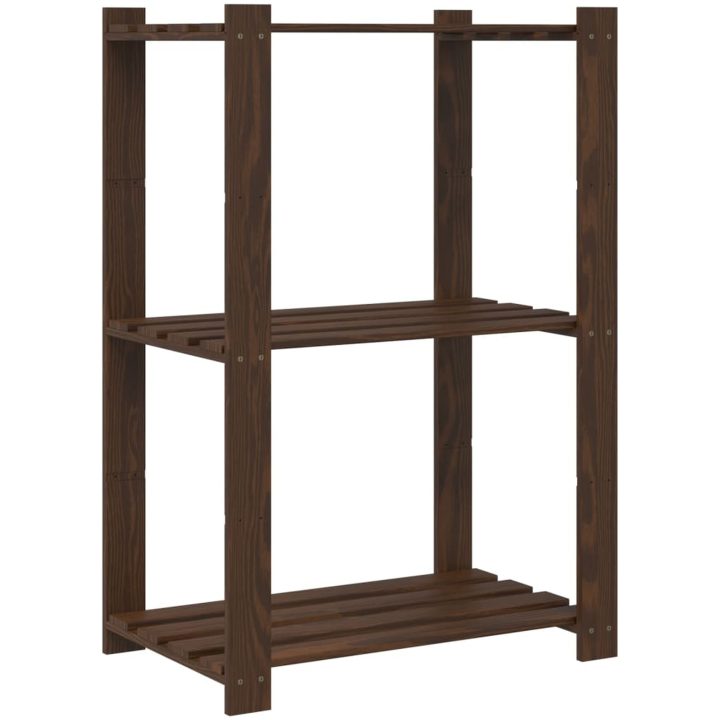 Förvaringshylla 3 hyllplan brun 60x38x90 massiv furu vidaXL 60 x 38 x 90 cm – bild 5