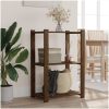 Förvaringshylla 3 hyllplan brun 60x38x90 massiv furu vidaXL 60 x 38 x 90 cm – miniatyr 1