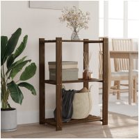 Förvaringshylla 3 hyllplan brun 60x38x90 massiv furu vidaXL