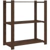 Förvaringshylla 3 hyllplan brun 80x38x90 massiv furu vidaXL 80 x 38 x 90 cm – miniatyr 2