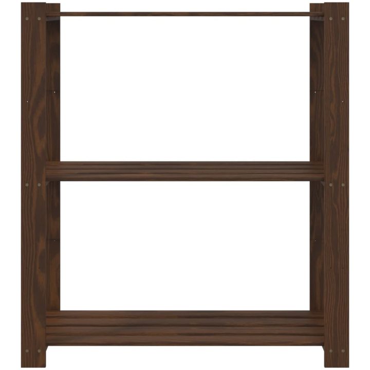 Förvaringshylla 3 hyllplan brun 80x38x90 massiv furu vidaXL 80 x 38 x 90 cm – bild 3