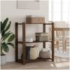Förvaringshylla 3 hyllplan brun 80x38x90 massiv furu vidaXL 80 x 38 x 90 cm – miniatyr 1