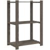 Förvaringshylla 3 hyllplan grå 60x38x90 massiv furu vidaXL 60 x 38 x 90 cm – miniatyr 2