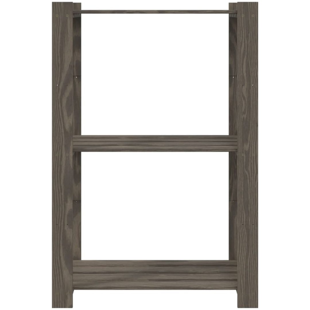 Förvaringshylla 3 hyllplan grå 60x38x90 massiv furu vidaXL 60 x 38 x 90 cm – bild 3