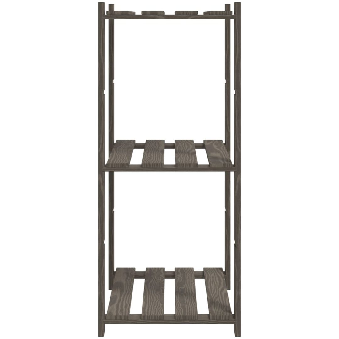 Förvaringshylla 3 hyllplan grå 60x38x90 massiv furu vidaXL 60 x 38 x 90 cm – bild 4