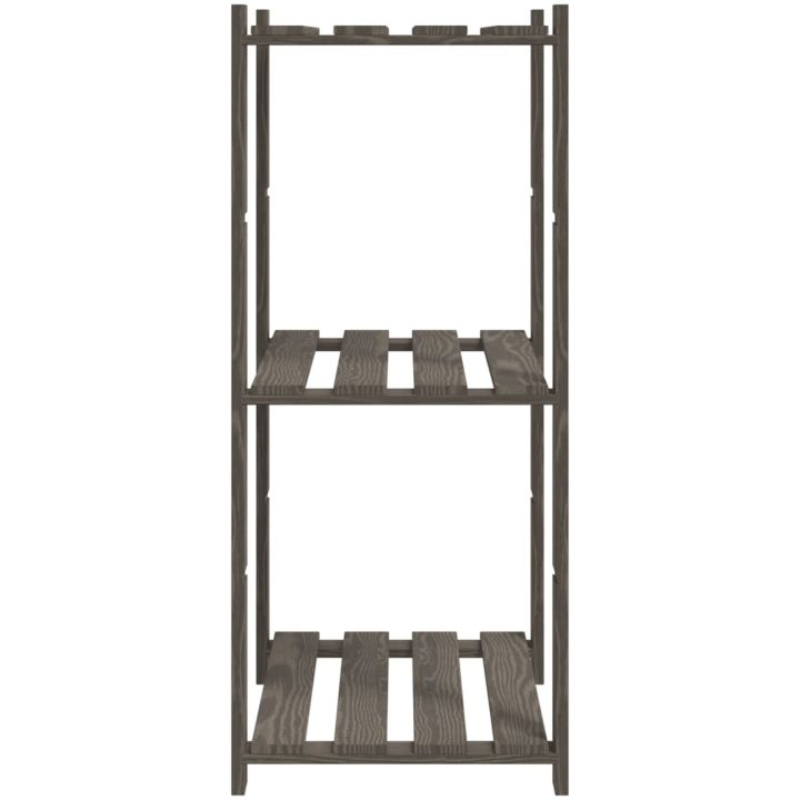 Förvaringshylla 3 hyllplan grå 60x38x90 massiv furu vidaXL 60 x 38 x 90 cm – bild 4