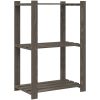 Förvaringshylla 3 hyllplan grå 60x38x90 massiv furu vidaXL 60 x 38 x 90 cm – miniatyr 5