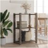 Förvaringshylla 3 hyllplan grå 60x38x90 massiv furu vidaXL 60 x 38 x 90 cm – miniatyr 1