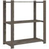 Förvaringshylla 3 hyllplan grå 80x38x90 massiv furu vidaXL 80 x 38 x 90 cm – miniatyr 2