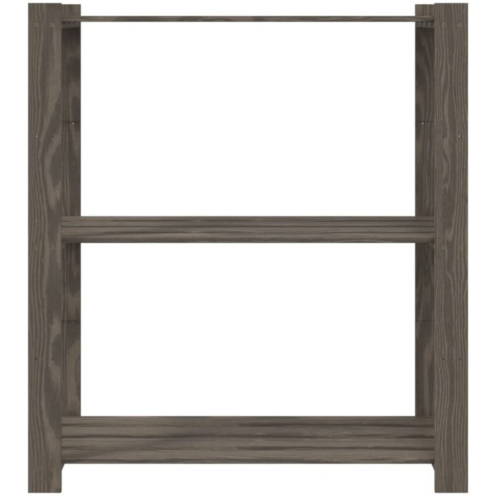 Förvaringshylla 3 hyllplan grå 80x38x90 massiv furu vidaXL 80 x 38 x 90 cm – bild 3
