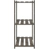 Förvaringshylla 3 hyllplan grå 80x38x90 massiv furu vidaXL 80 x 38 x 90 cm – miniatyr 4