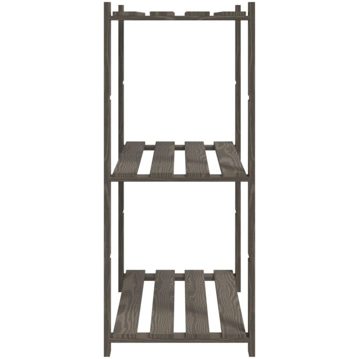 Förvaringshylla 3 hyllplan grå 80x38x90 massiv furu vidaXL 80 x 38 x 90 cm – bild 4