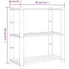 Förvaringshylla 3 hyllplan grå 80x38x90 massiv furu vidaXL 80 x 38 x 90 cm – miniatyr 7