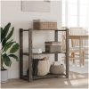 Förvaringshylla 3 hyllplan grå 80x38x90 massiv furu vidaXL 80 x 38 x 90 cm – miniatyr 1