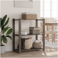 Förvaringshylla 3 hyllplan grå 80x38x90 massiv furu vidaXL