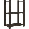 Förvaringshylla 3 hyllplan svart 60x38x90 massiv furu vidaXL 60 x 38 x 90 cm – miniatyr 2