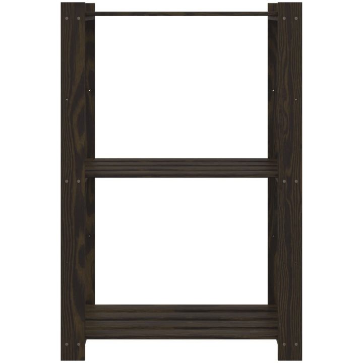 Förvaringshylla 3 hyllplan svart 60x38x90 massiv furu vidaXL 60 x 38 x 90 cm – bild 3