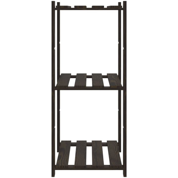 Förvaringshylla 3 hyllplan svart 60x38x90 massiv furu vidaXL 60 x 38 x 90 cm – bild 4