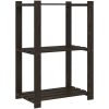 Förvaringshylla 3 hyllplan svart 60x38x90 massiv furu vidaXL 60 x 38 x 90 cm – miniatyr 5