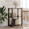 Förvaringshylla 3 hyllplan svart 60x38x90 massiv furu vidaXL 60 x 38 x 90 cm – miniatyr 1