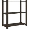 Förvaringshylla 3 hyllplan svart 80x38x90 massiv furu vidaXL 80 x 38 x 90 cm – miniatyr 2