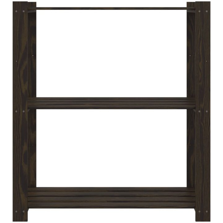 Förvaringshylla 3 hyllplan svart 80x38x90 massiv furu vidaXL 80 x 38 x 90 cm – bild 3