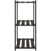 Förvaringshylla 3 hyllplan svart 80x38x90 massiv furu vidaXL 80 x 38 x 90 cm – miniatyr 4