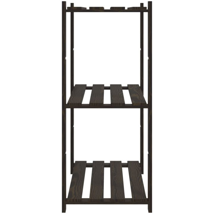 Förvaringshylla 3 hyllplan svart 80x38x90 massiv furu vidaXL 80 x 38 x 90 cm – bild 4