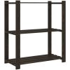 Förvaringshylla 3 hyllplan svart 80x38x90 massiv furu vidaXL 80 x 38 x 90 cm – miniatyr 5